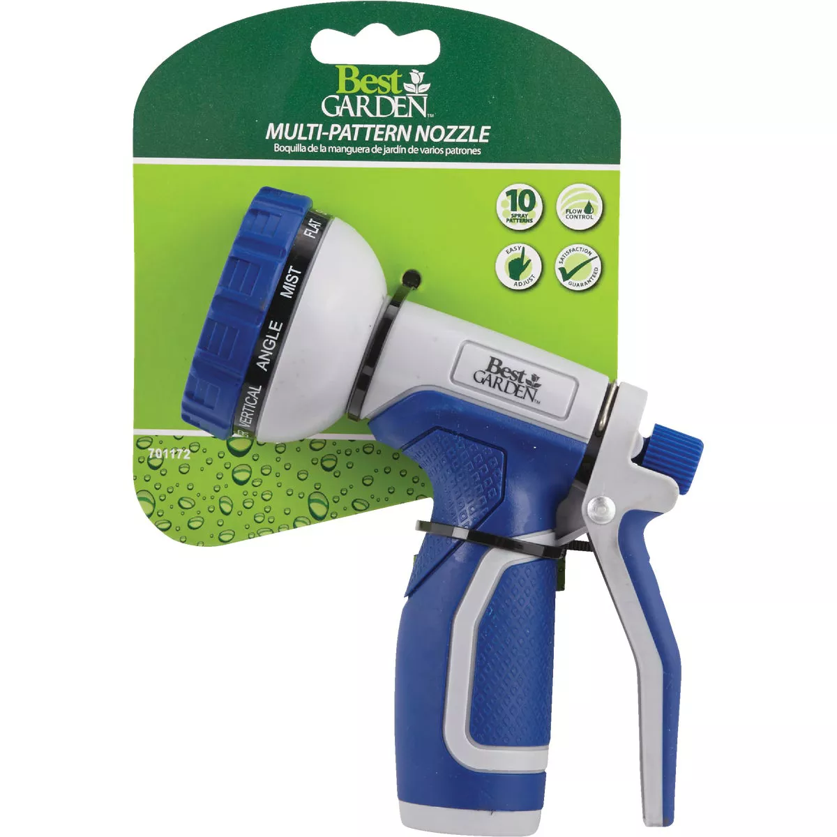 Best Garden Plastic 10-Pattern Nozzle, Blue & Gray - photo 2