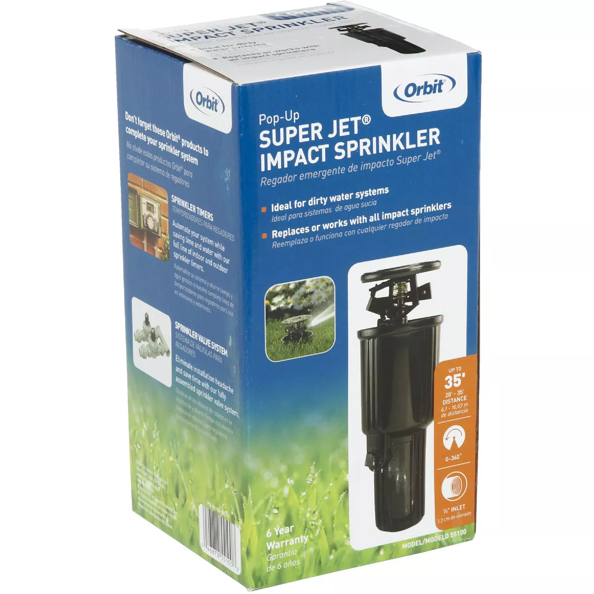 Orbit WaterMaster 3 In. Full or Partial Circle Pop-up Impact Head Sprinkler - photo 2