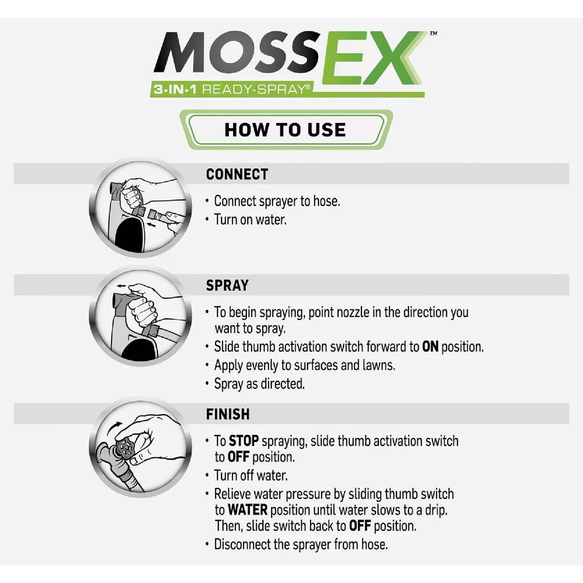Scotts MossEx 3-in-1 32 Oz. Ready To Spray Moss Killer - photo 2