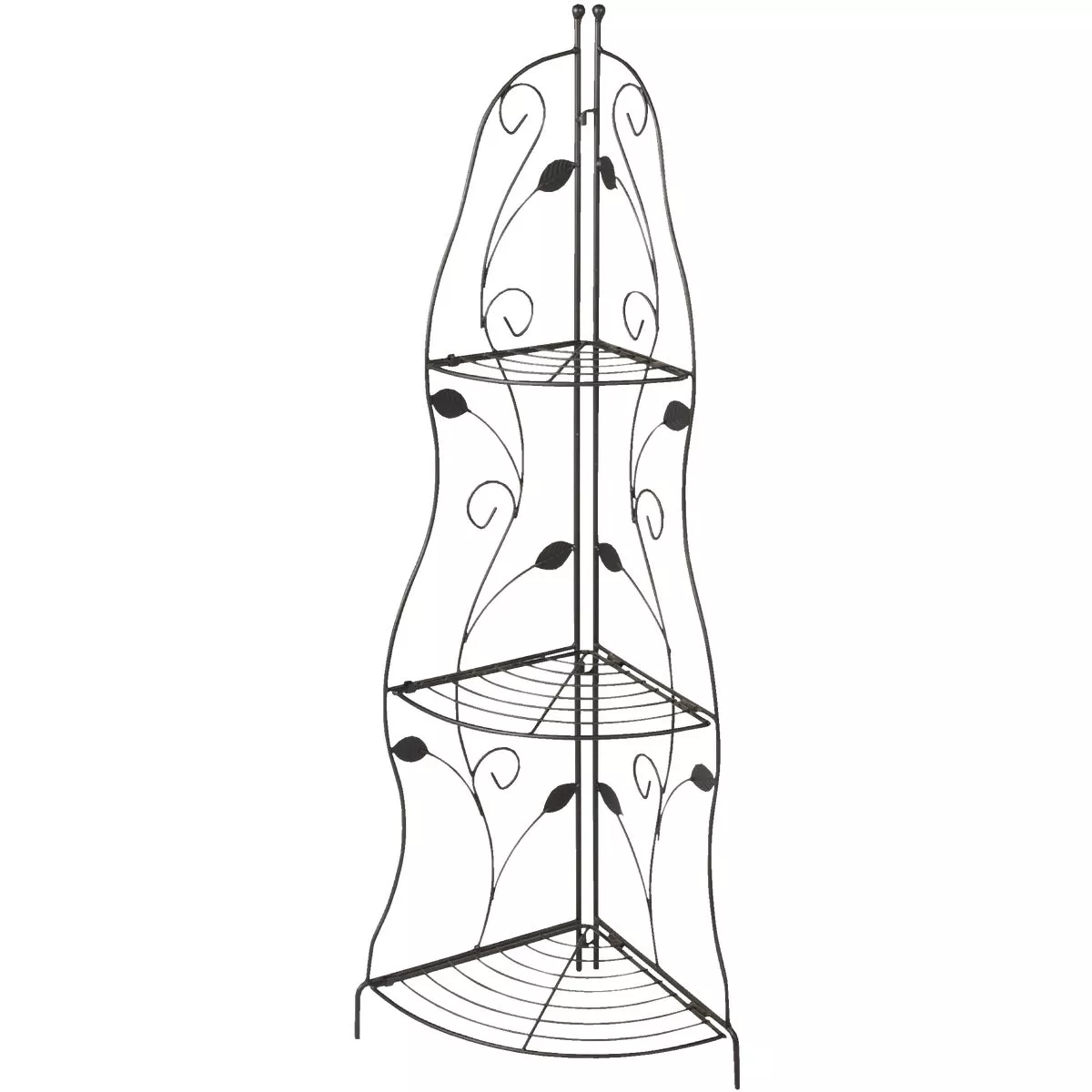 Best Garden Black Steel 45 In. Corner Plant Stand