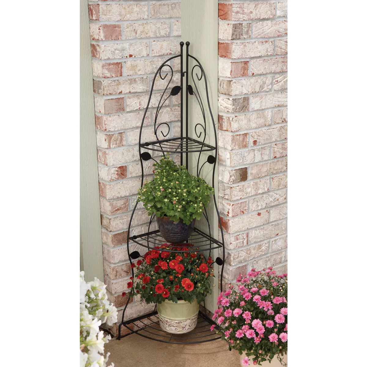 Best Garden Black Steel 45 In. Corner Plant Stand - photo 3