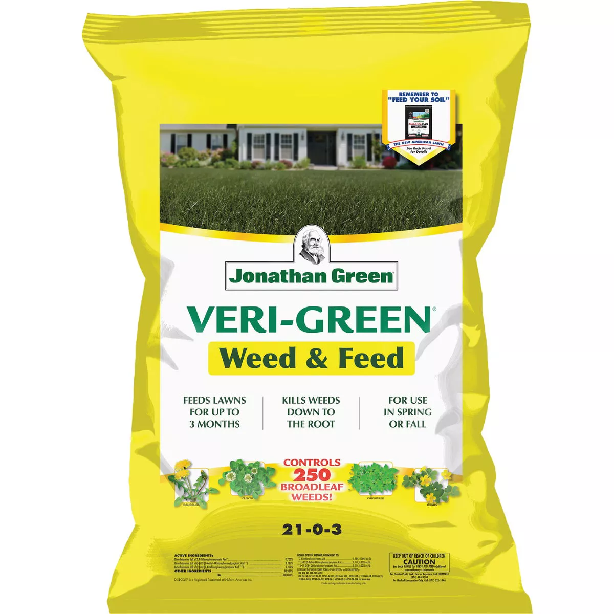 Jonathan Green Veri-Green Weed & Feed 46 Lb. 15,000 Sq. Ft. 21-0-3 Lawn Fertilizer with Weed Killer