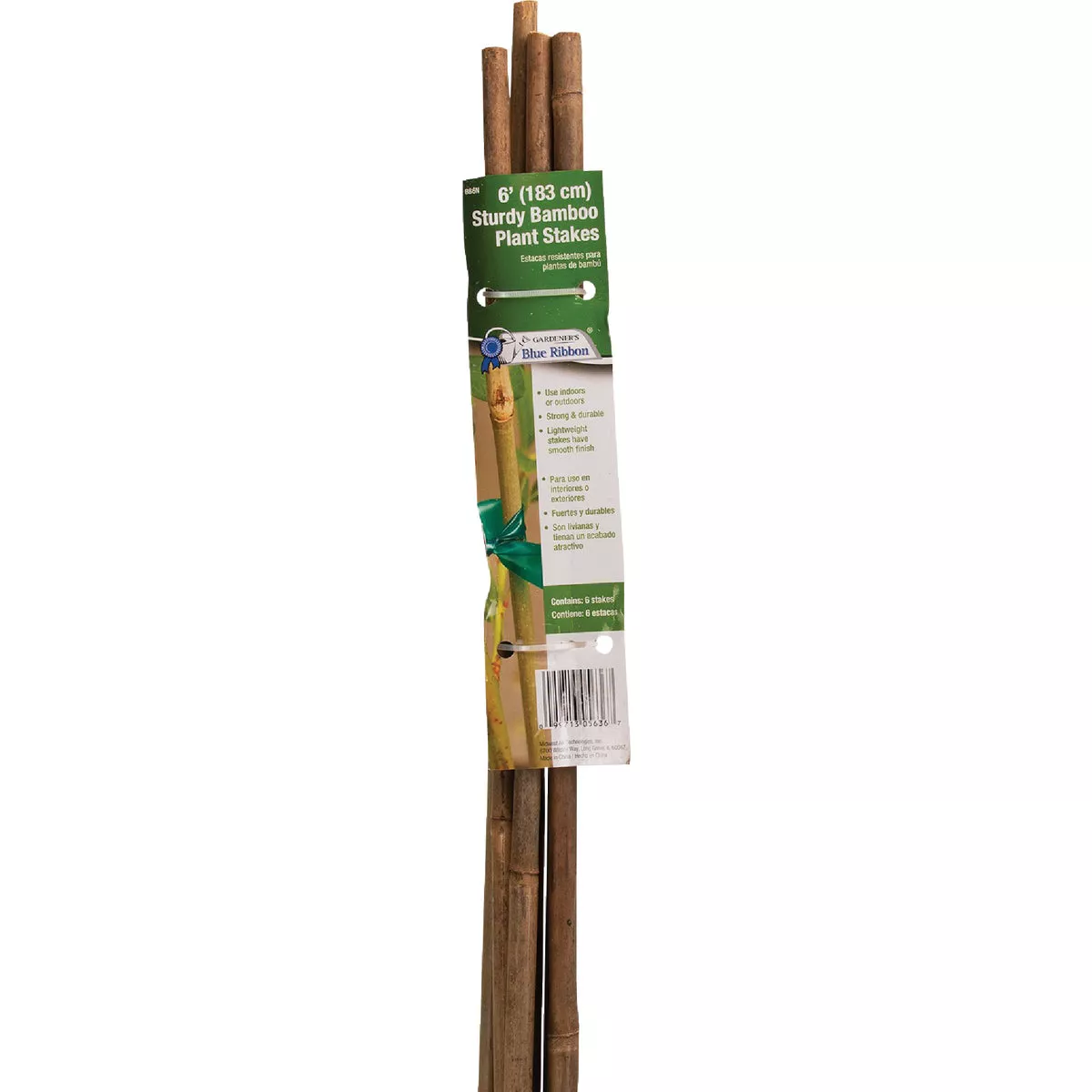 Gardener's Blue Ribbon 6 Ft. Natural Bamboo Heavy-Duty Plant Stake (6-Pack)