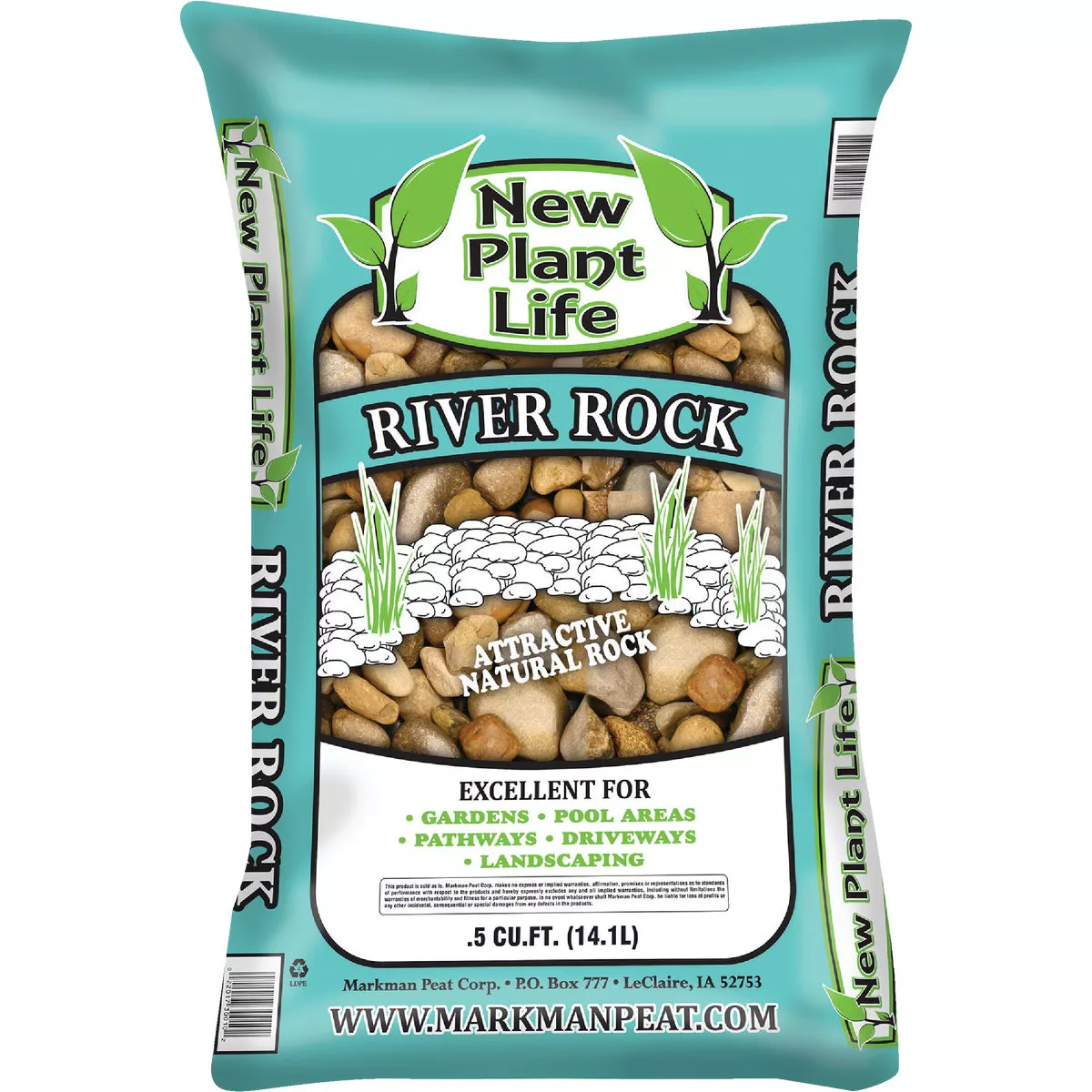 New Plant Life 0.5 Cu. Ft. River Rock