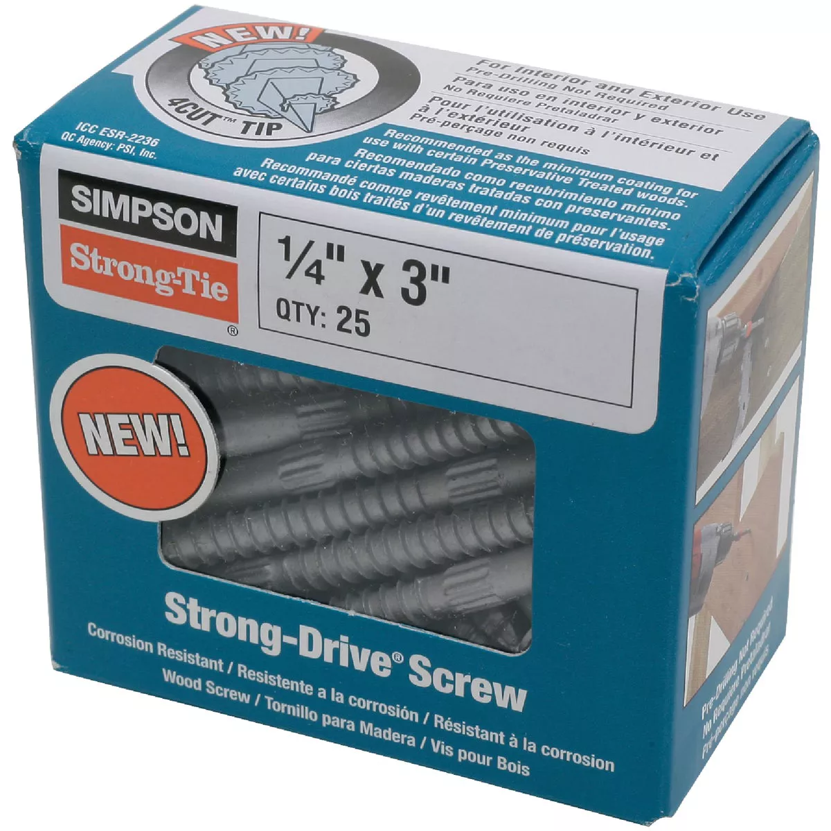 Simpson Strong-Tie Strong-Drive SDS 1/4 In. x 3 In. Heavy-Duty Connector Screw (25 Ct.)