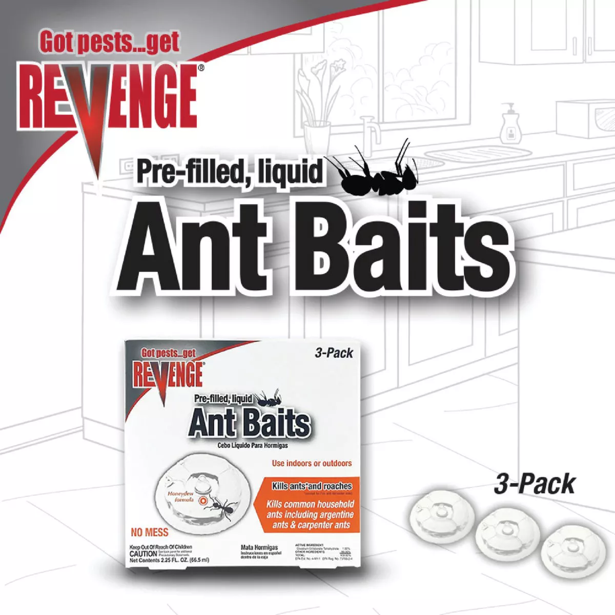 REVENGE Liquid Ant Bait Stations (3-Pack) - photo 2