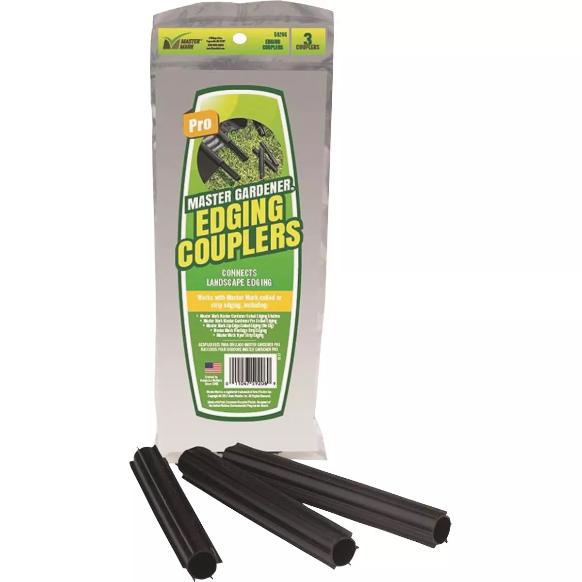 Master Mark Pro Straight Black Plastic Lawn Edging Coupler (3-Pack)