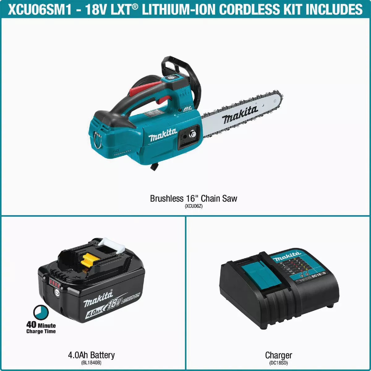 Makita 10 In. 18V LXT Lithium Ion Brushless Cordless Chainsaw - photo 8