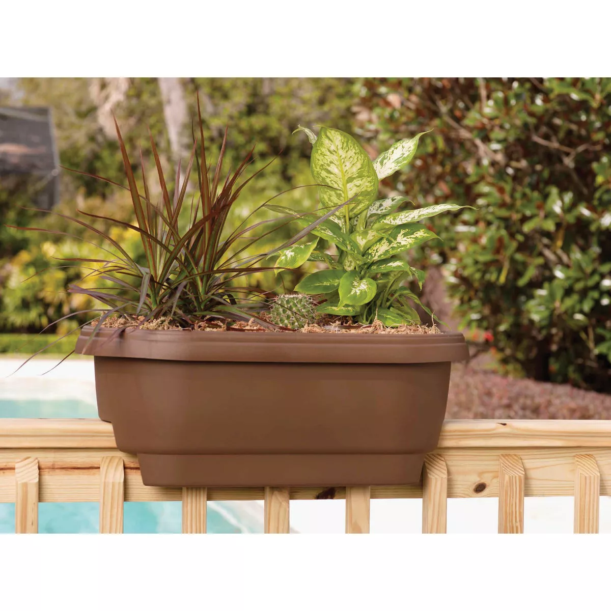 Bloem 24 In. L. Resin Terra Cotta Deck Rail Planter - photo 2