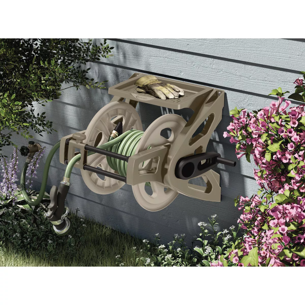 Suncast Slide Trak Hosemobile 175 Ft. x 5/8 In. Taupe Resin Hose Reel - photo 2
