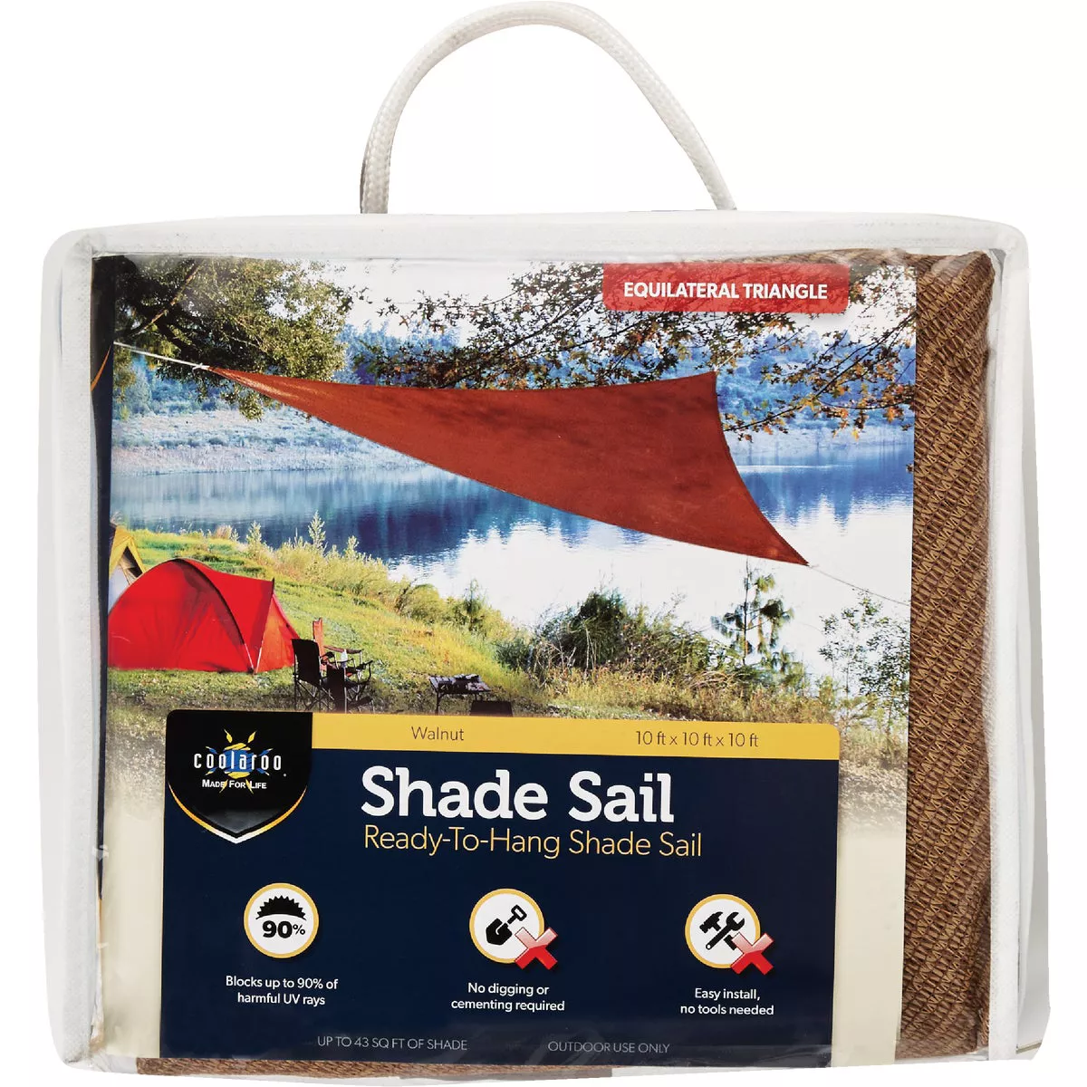 Coolaroo 10 Ft. Walnut High Density Polyethylene Shade Sail Canopy