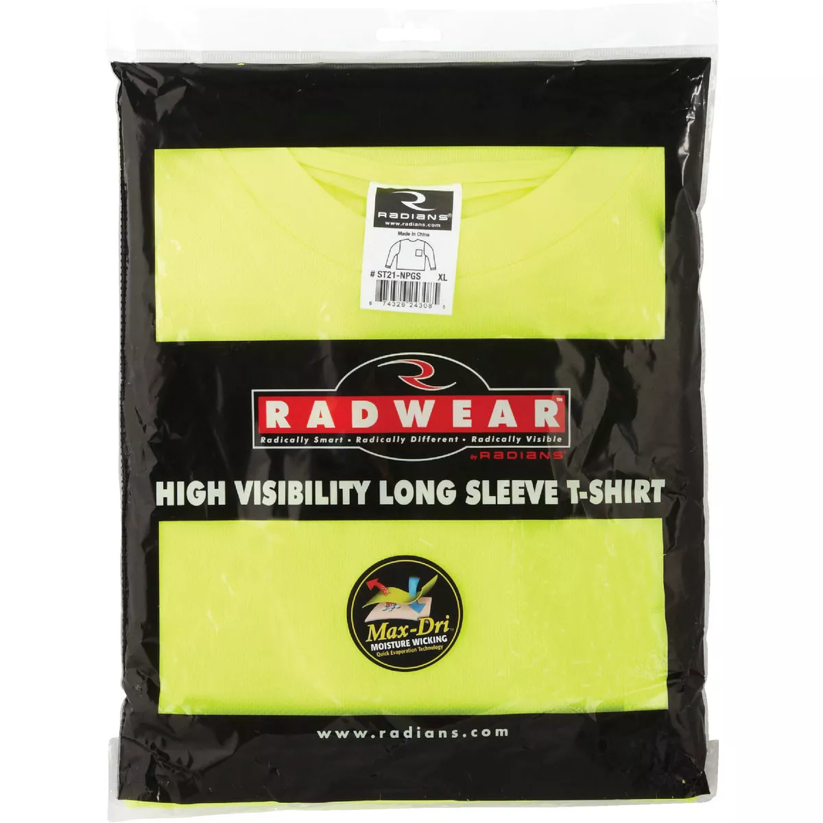 Safety Works Professional Hi-Vis Green Long Sleeve Safety Shirt, XL - photo 2