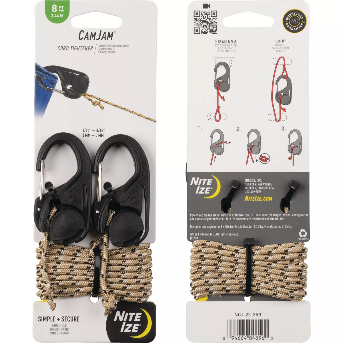 Nite Ize CamJam Rope Tightener with Rope, (2-Pack) - photo 2