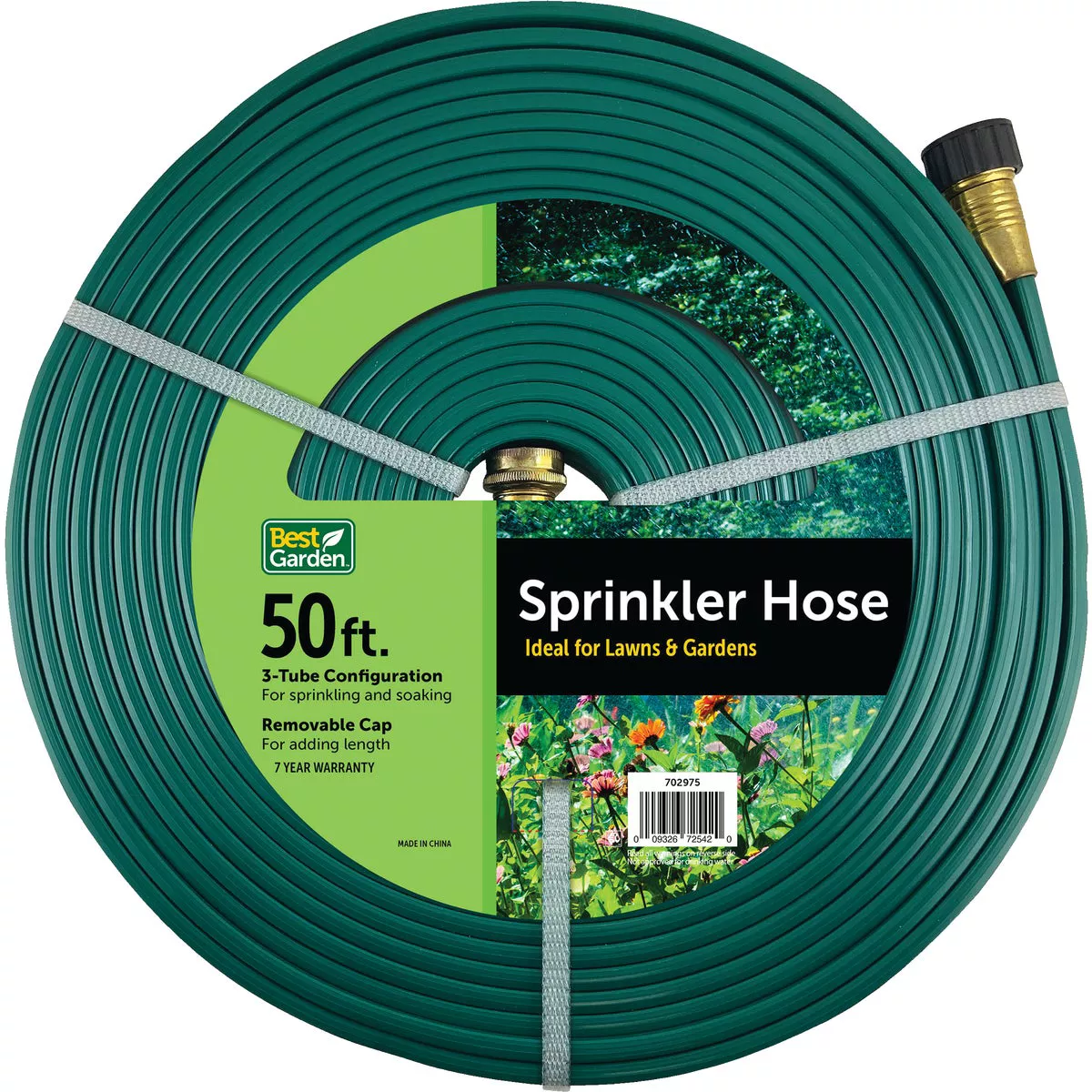 Best Garden Flexon 5/8 In. Dia. x 50 Ft. 3-Tube Sprinkler Hose