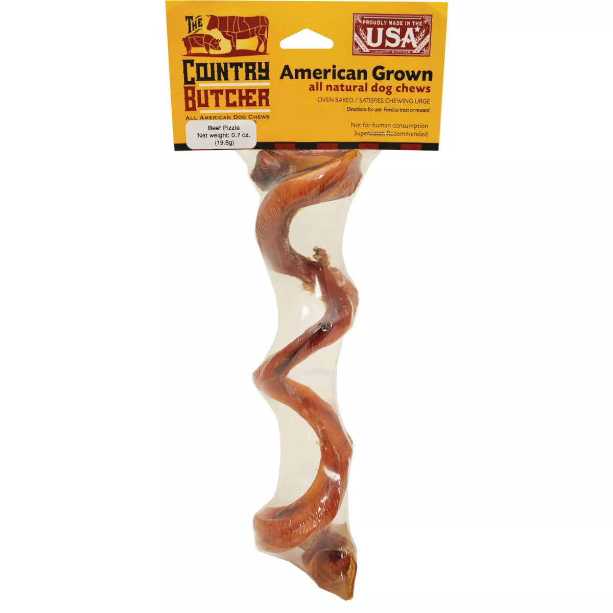 The Country Butcher Beef Bully Spring Dog Treat Chew, 0.7 Oz.