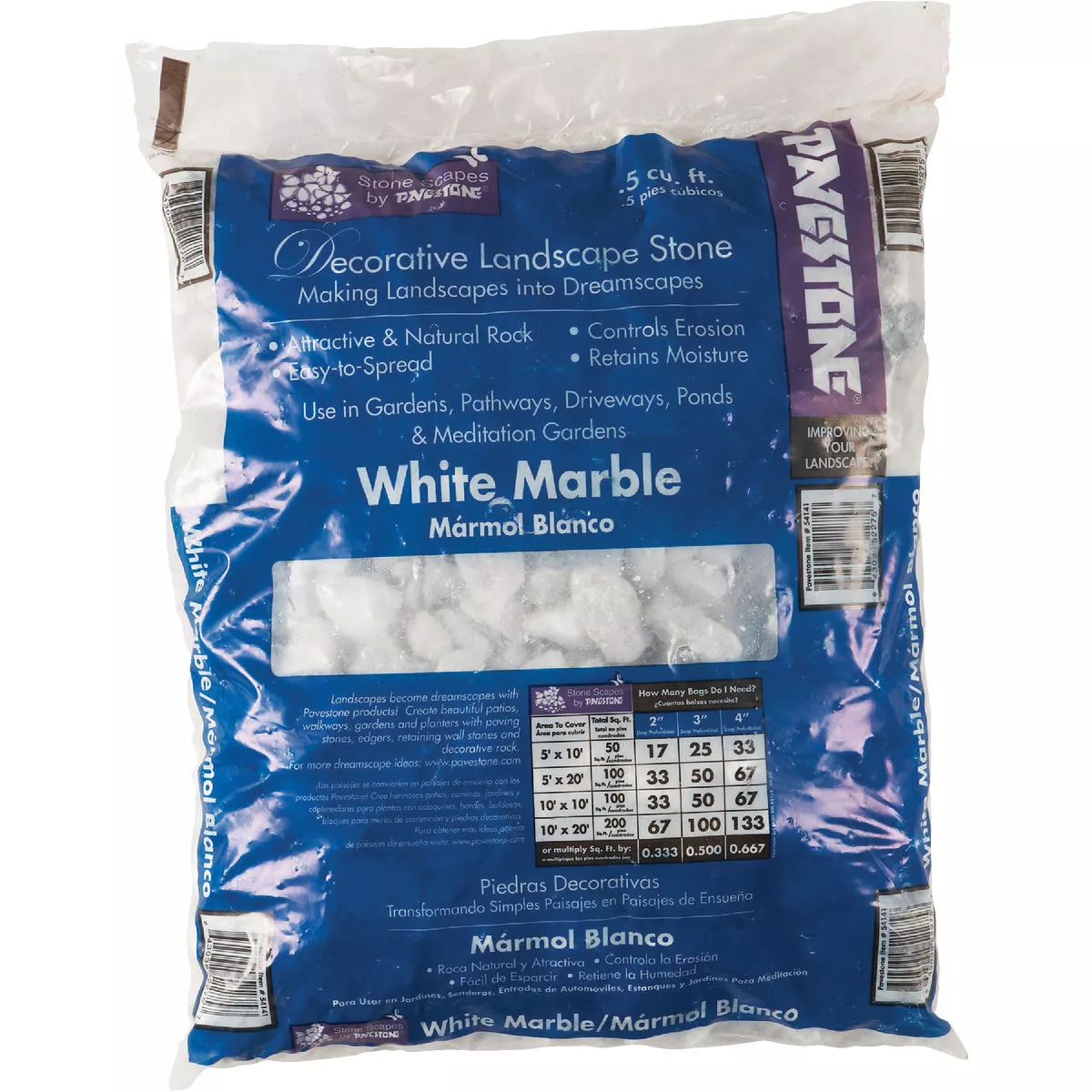 Pavestone 0.5 Cu. Ft. Decorative Landscape White Rock