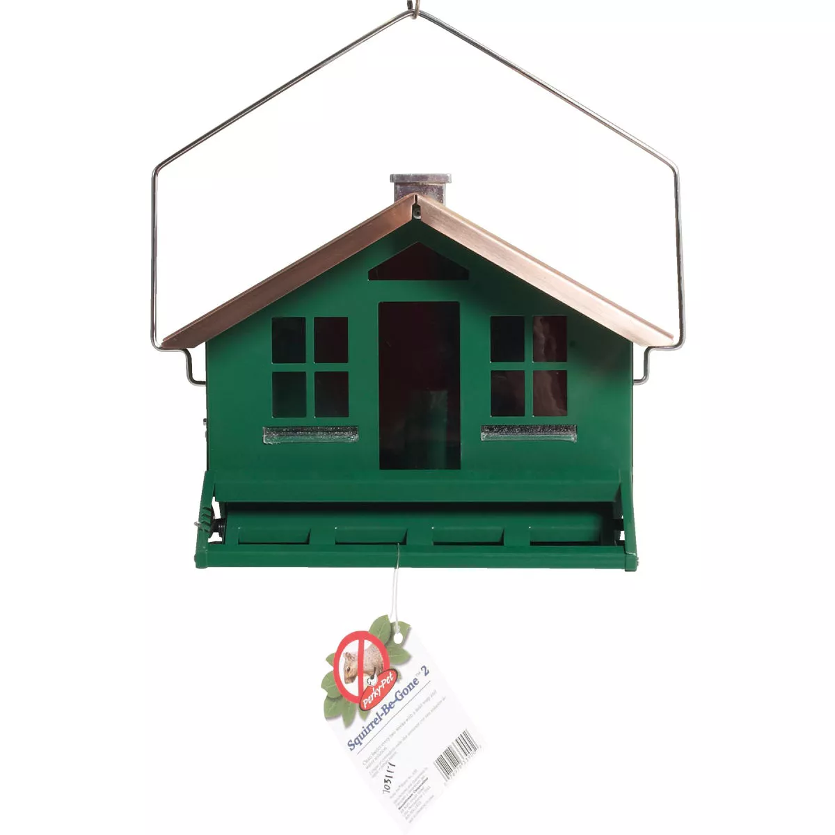 Perky-Pet Squirrel-Be-Gone Green Metal 12 Lb. Capacity Bird Feeder - photo 2