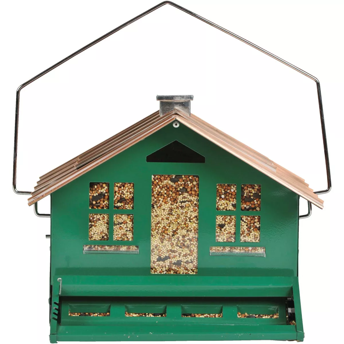 Perky-Pet Squirrel-Be-Gone Green Metal 12 Lb. Capacity Bird Feeder - photo 3