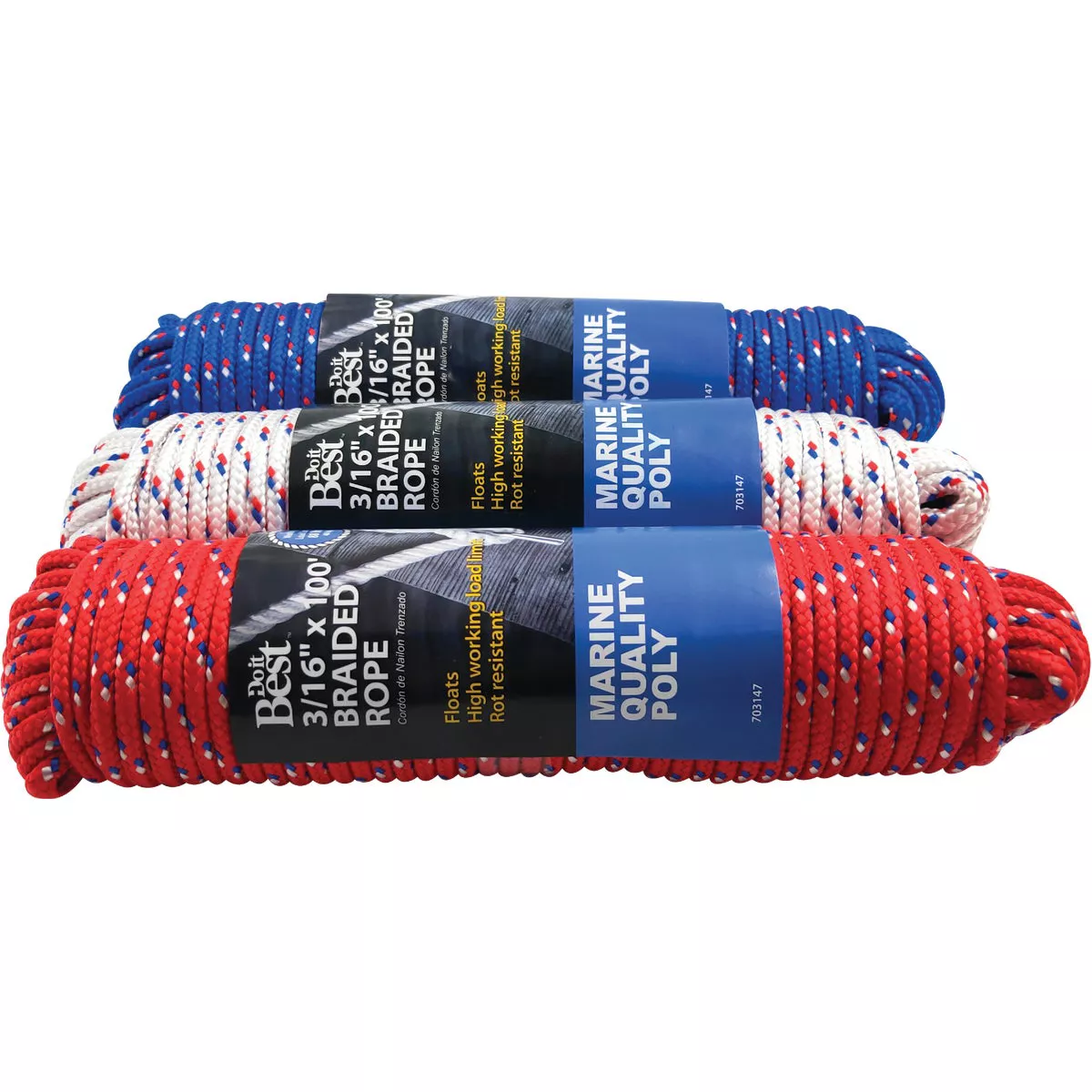 Do it Best 3/16 In. x 100 Ft. Assorted Colors Diamond Braided Polypropylene Packaged Rope - photo 2