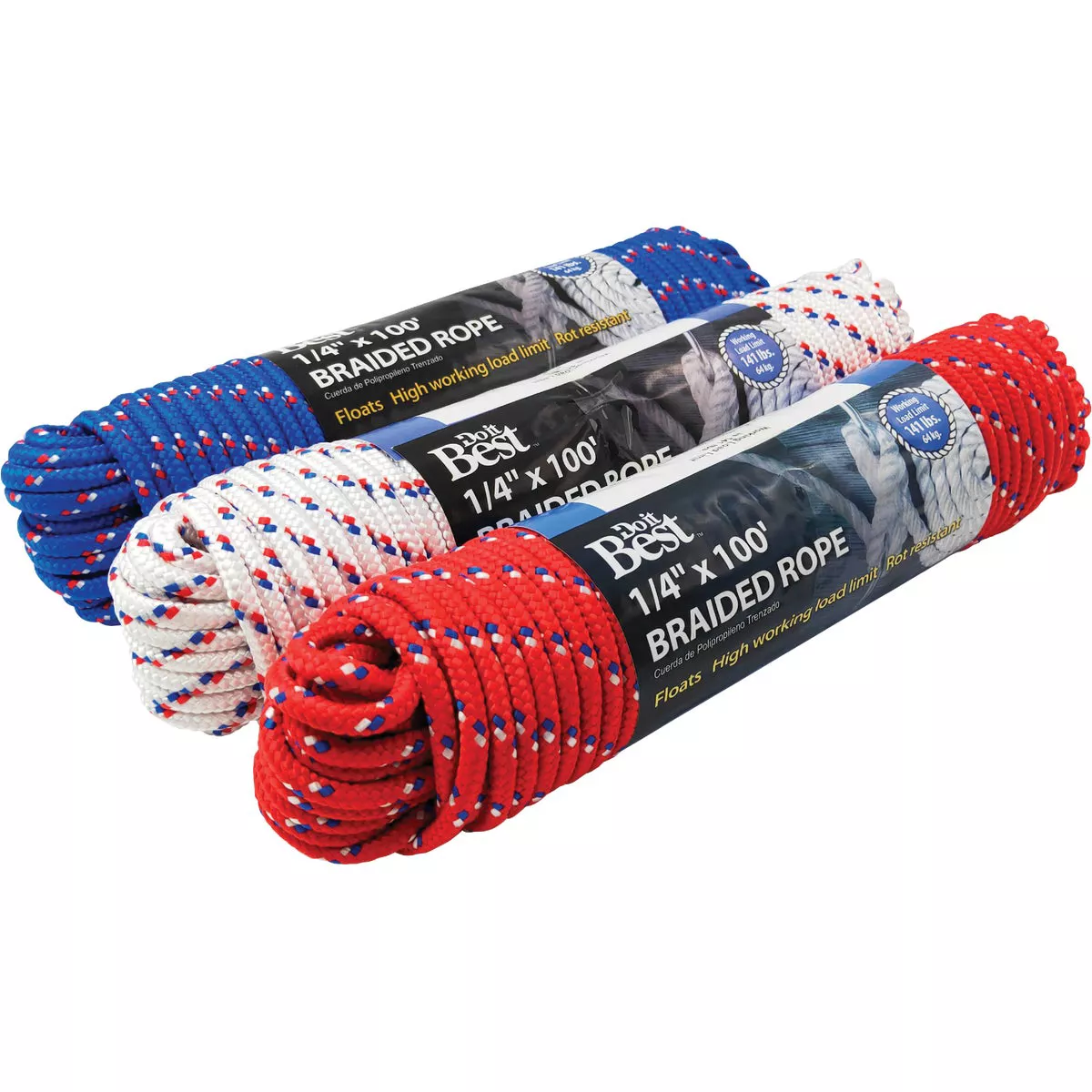 Do it Best 1/4 In. x 100 Ft. Assorted Colors Diamond Braided Polypropylene Packaged Rope - photo 2