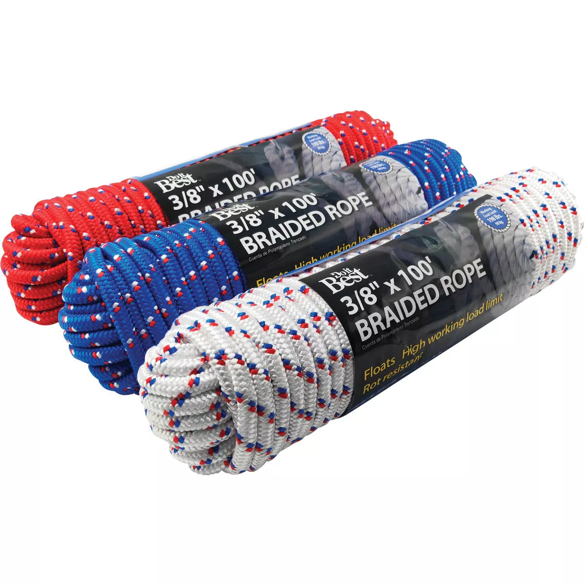 Do it Best 3/8 In. x 100 Ft. Assorted Colors Diamond Braided Polypropylene Packaged Rope - photo 2