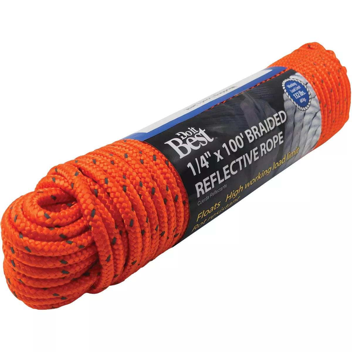 Do it Best 1/4 In. x 100 Ft. Orange Braided Reflective Polypropylene Packaged Rope - photo 2