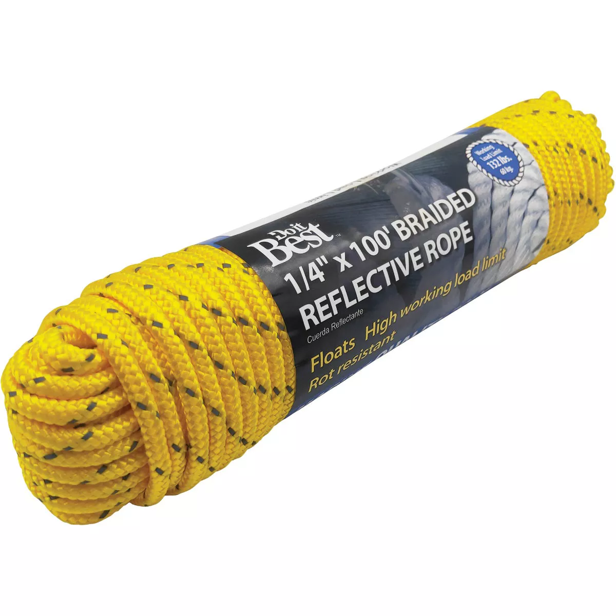 Do it Best 1/4 In. x 100 Ft. Yellow Braided Reflective Polypropylene Packaged Rope - photo 2