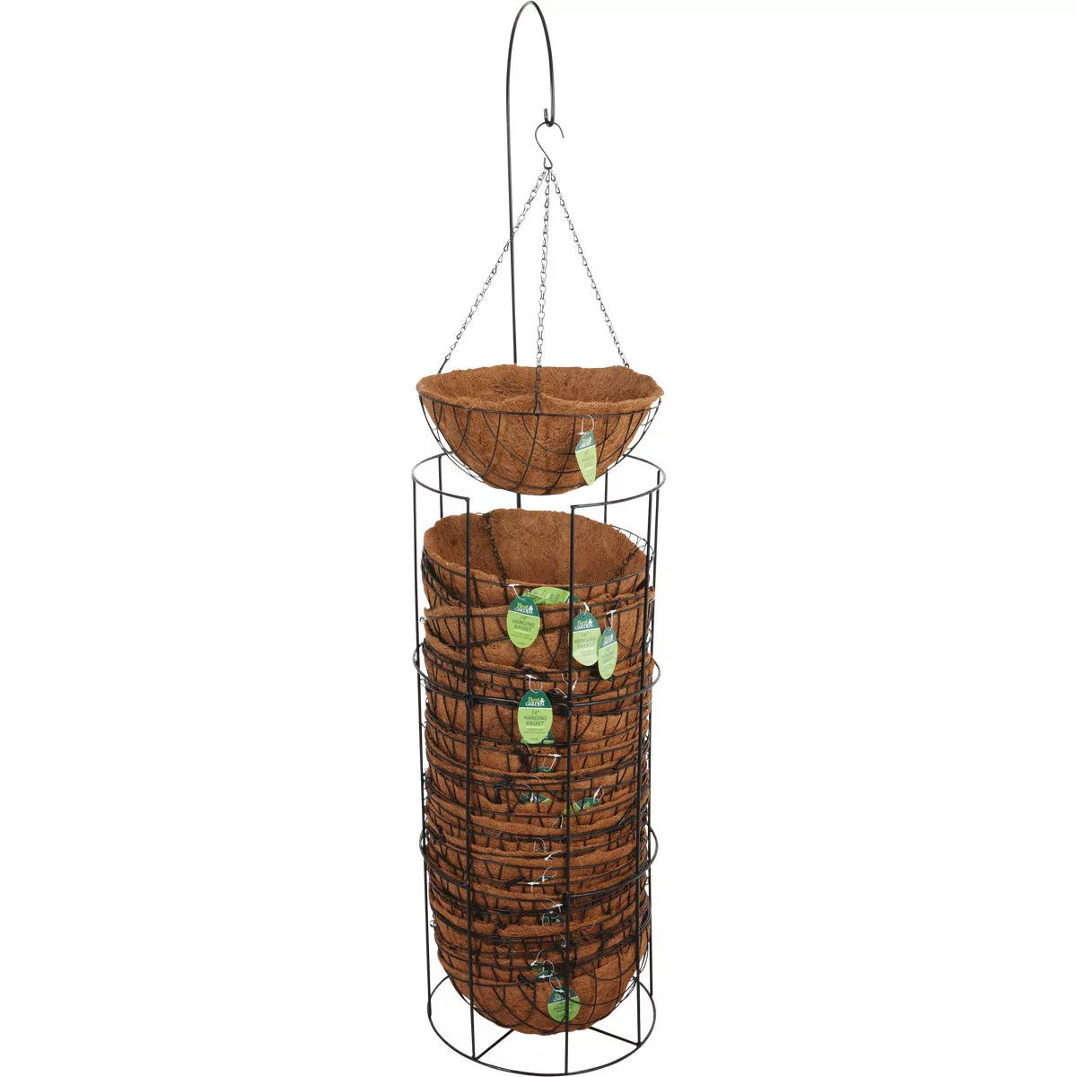 Best Garden 14 In. Steel Rod Black Powder Coat Hanging Plant Basket