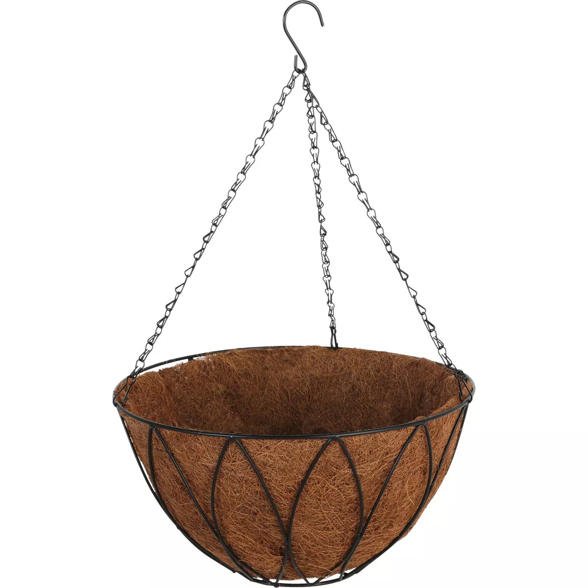 Best Garden 14 In. Steel Rod Black Powder Coat Hanging Plant Basket