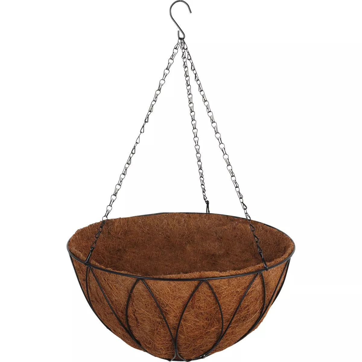Best Garden 16 In. Steel Rod Black Powder Coat Hanging Plant Basket