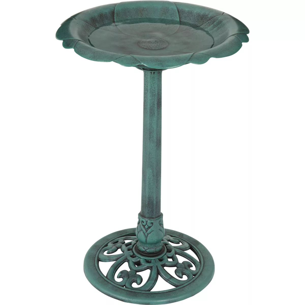 Best Garden Antique Verdigris Flower Pedestal Bird Bath - photo 2