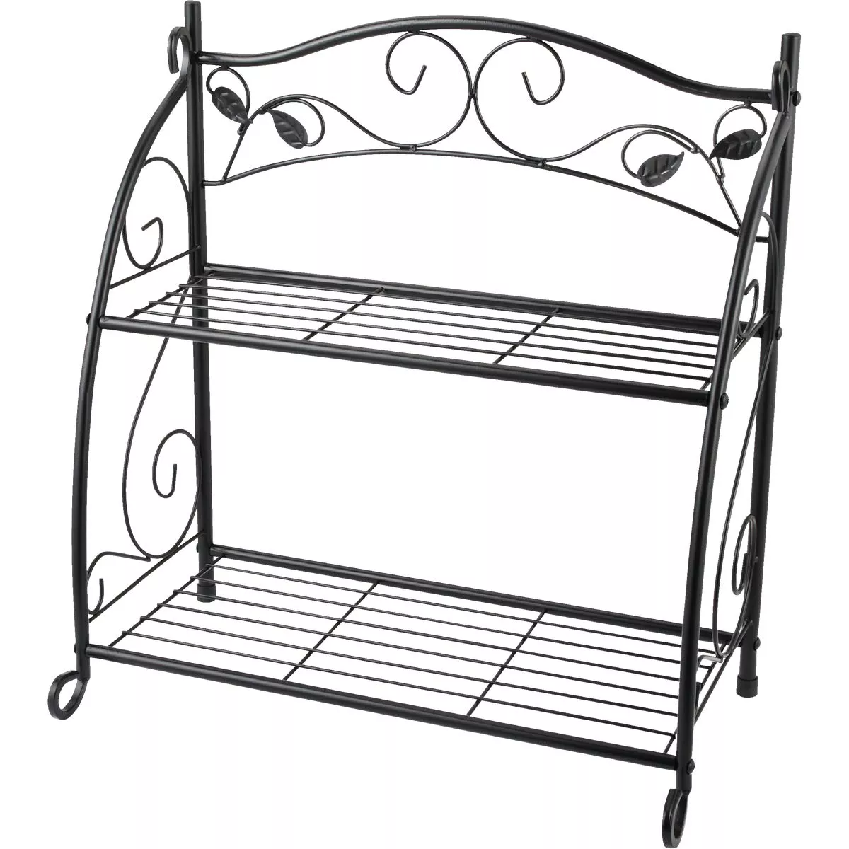 Best Garden Black Powder-Coat Steel 24 In. H. 2-Shelf Indoor/Outdoor Plant Stand - photo 4