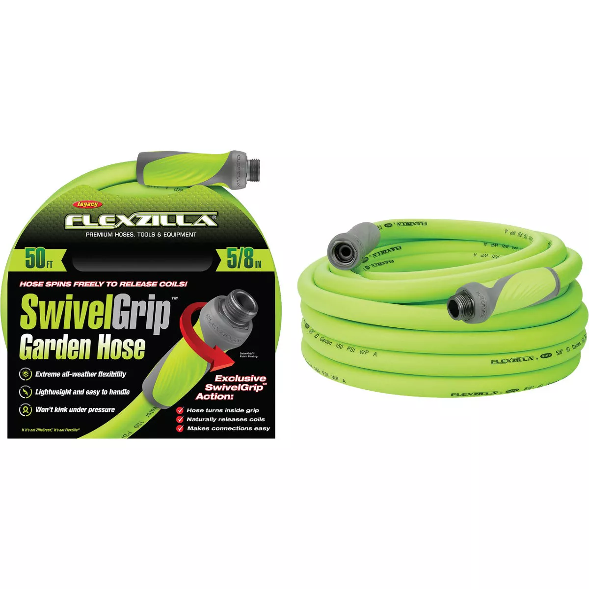 Flexzilla 5/8 In. Dia. x 50 Ft. L. Drinking Water Safe Garden Hose with SwivelGrip Connections - photo 8