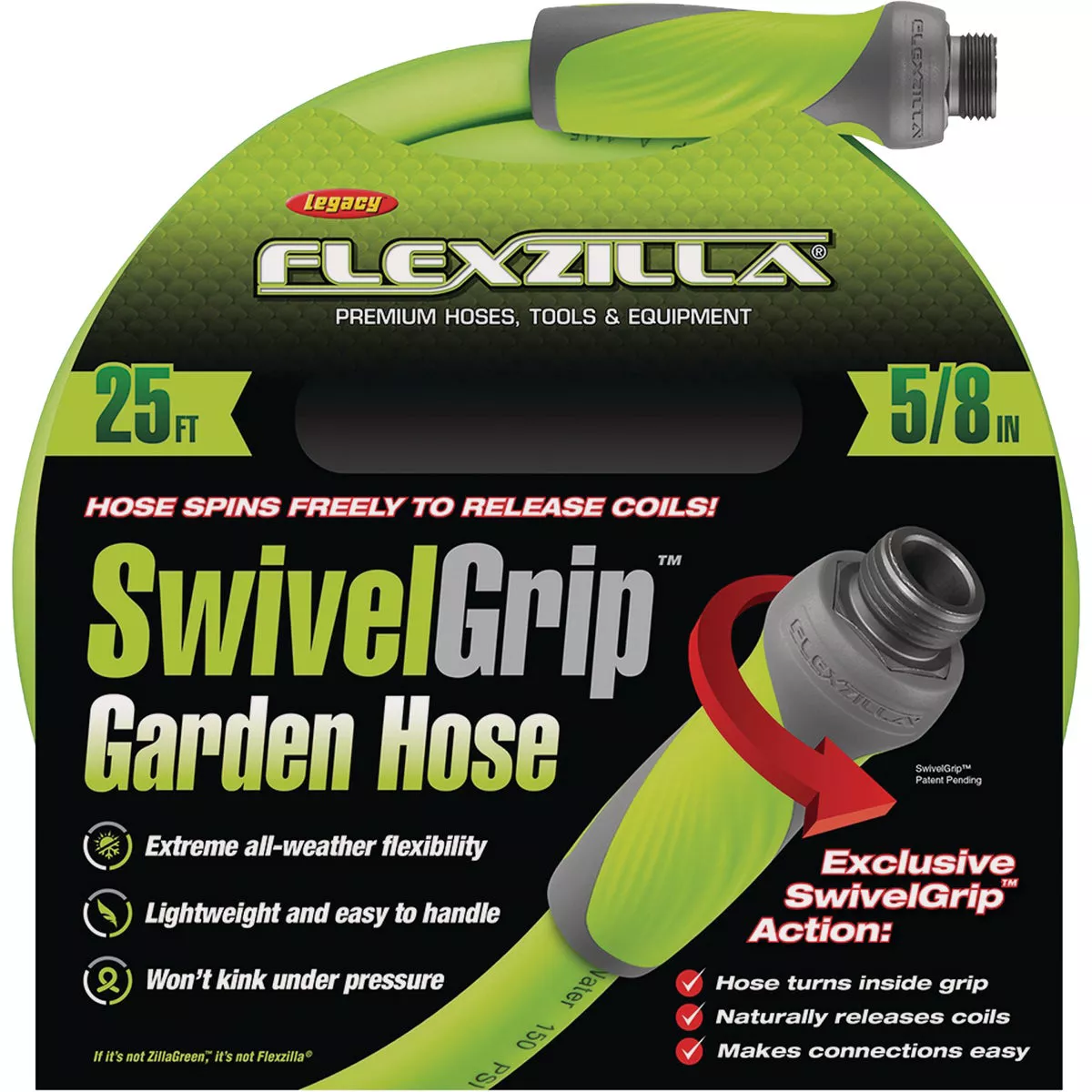 Flexzilla 5/8 In. Dia. x 25 Ft. L. Drinking Water Safe Garden Hose with SwivelGrip Connections - photo 2
