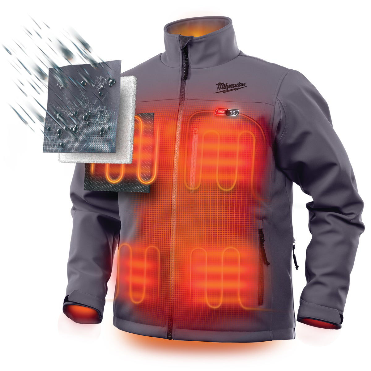 Gray milwaukee heated online jacket