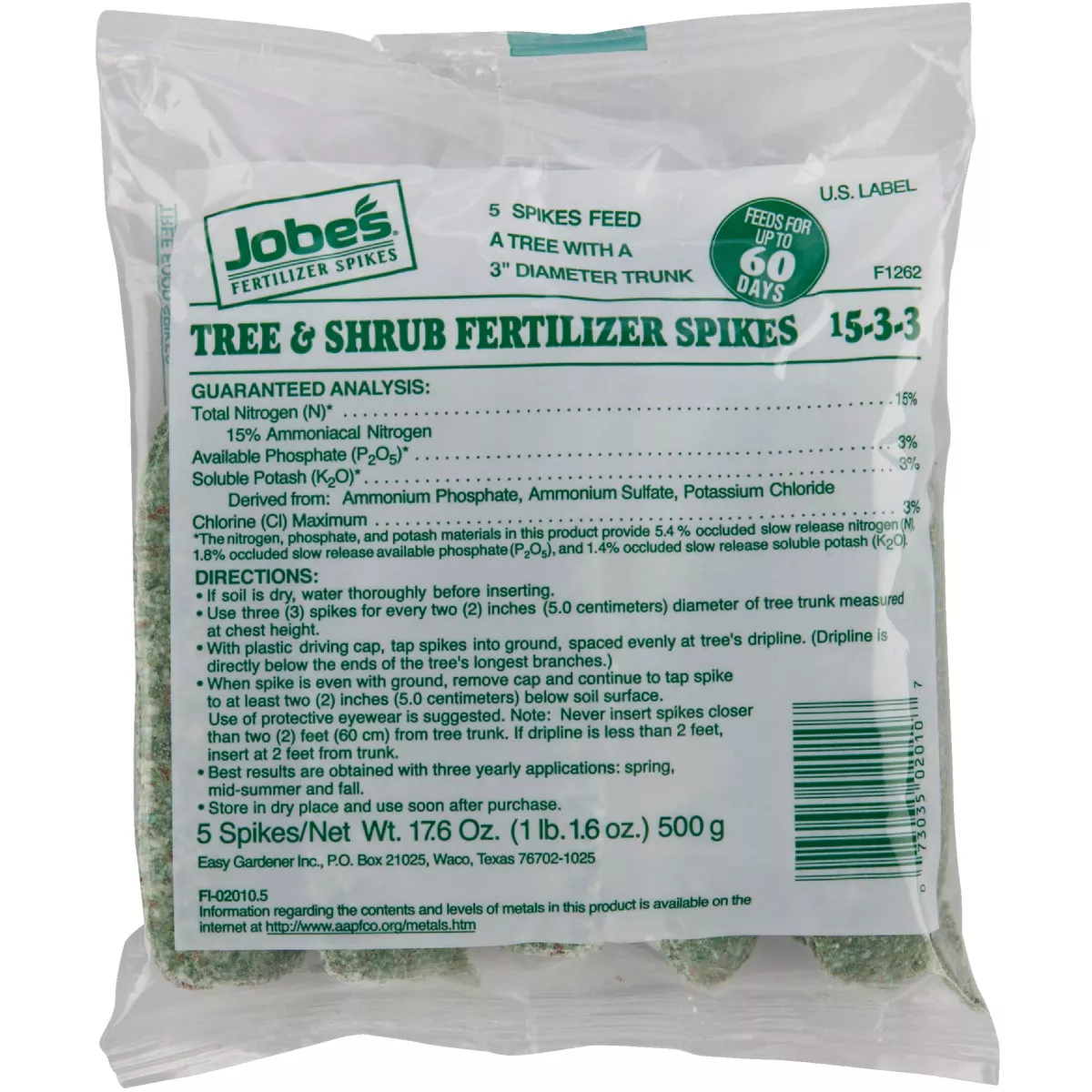 Jobe's 15-3-3 Tree Fertilizer Stakes (5-Pack) - photo 2