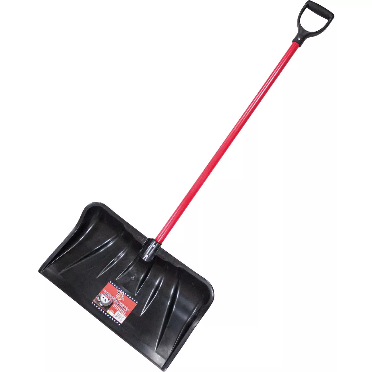Bully Tools 22 In. Poly Combo Snow Pusher with 37 In. Fiberglass Handle