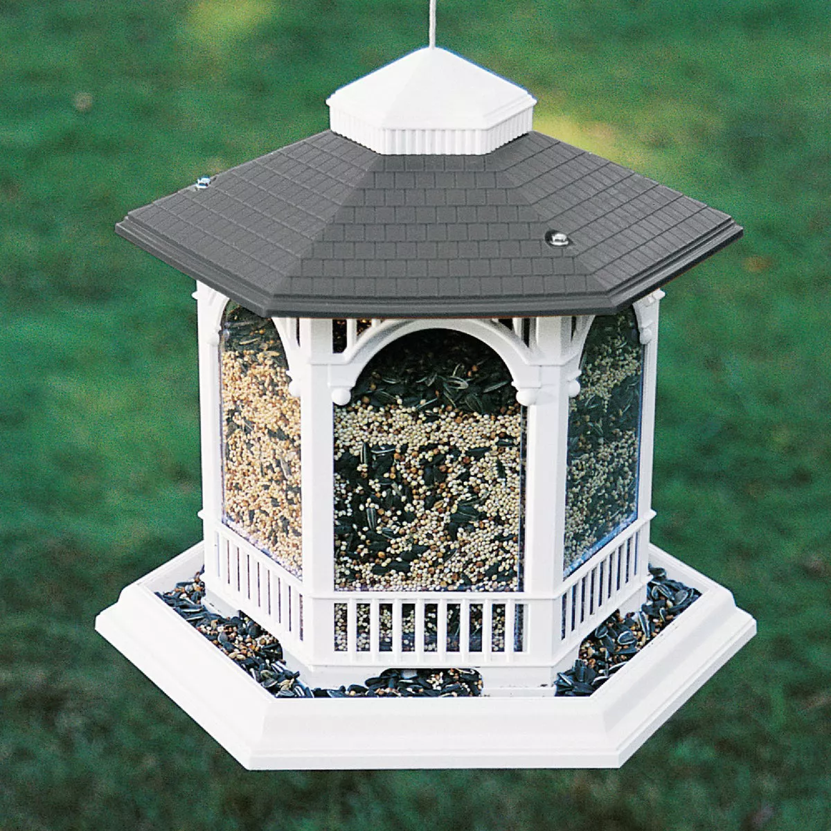 Cherry Valley White Plastic 10 Lb. Capacity Gazebo Bird Feeder - photo 2