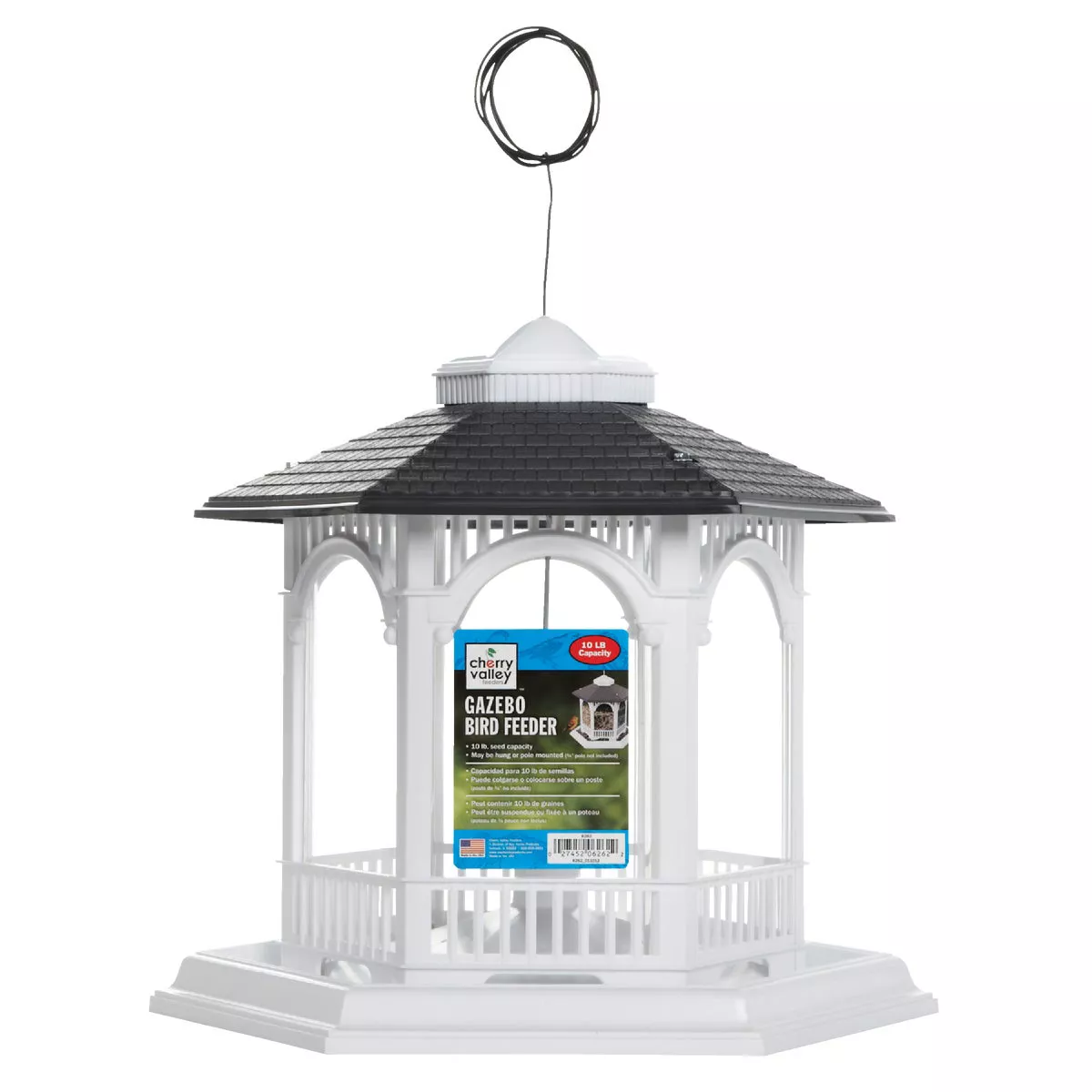 Cherry Valley White Plastic 10 Lb. Capacity Gazebo Bird Feeder - photo 3