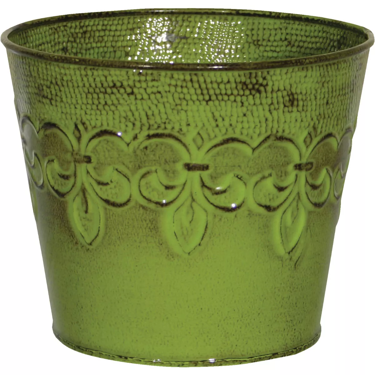 Robert Allen Fleur De Lis 4 In. Metal Tansey Green Planter