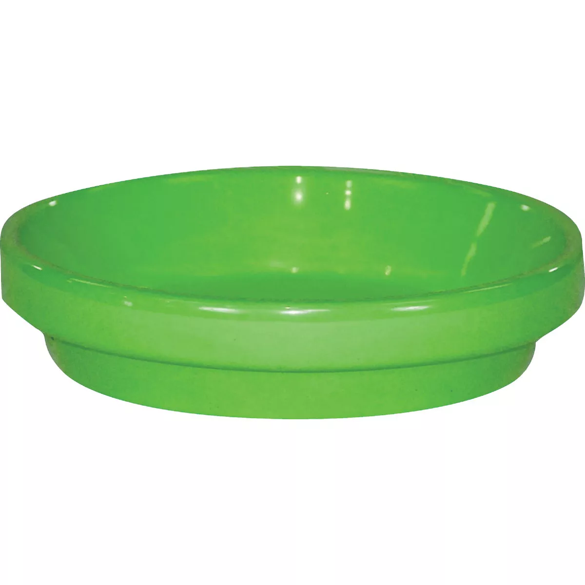 Ceramo Spring Fever 4 In. Bright Green Clay Flower Pot Saucer