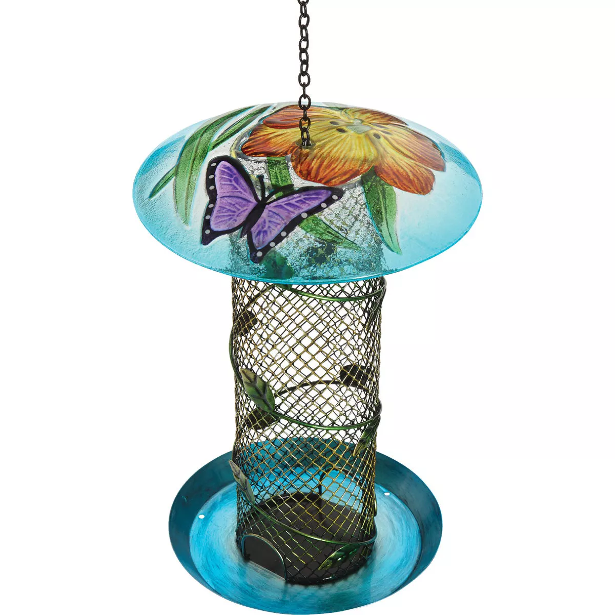 Best Garden Multi-Colored Glass Mesh Tube Bird Feeder - photo 7