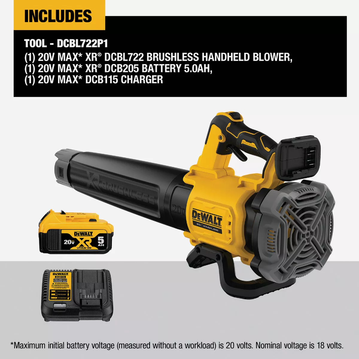 DEWALT 20V MAX XR Brushless Cordless Blower Kit with 5.0 Ah Battery & Charger - photo 4