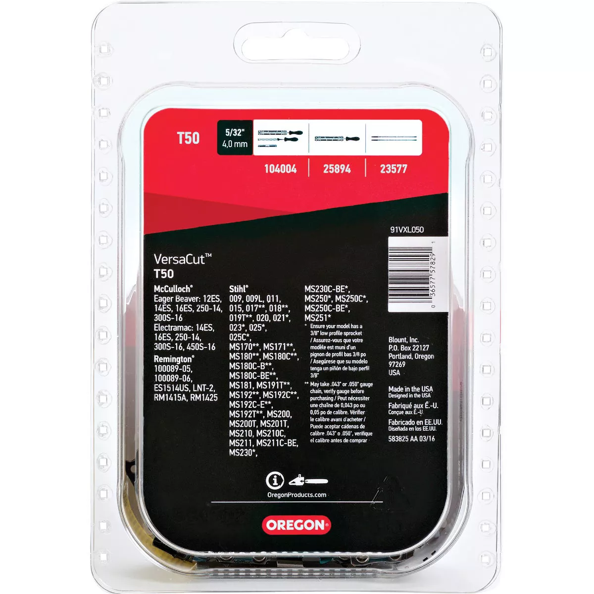 Oregon T50 VersaCut Saw Chain for 14 in. Bar - 50 Drive Links - fits Stihl, Remington, McCulloch, Craftsmand Homelite and more - photo 8