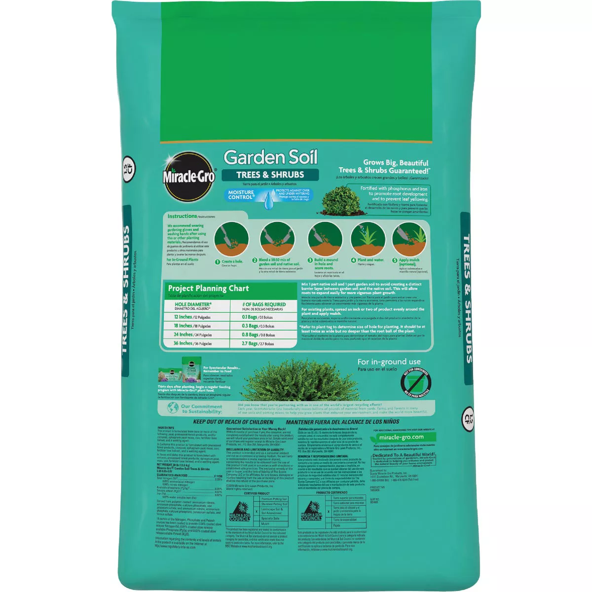 Miracle-Gro 1.5 Cu. Ft. Trees & Shrubs Garden Soil - photo 2
