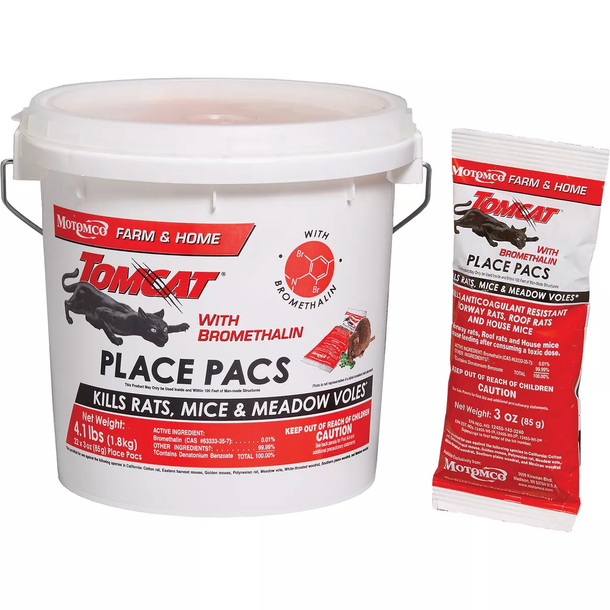 TOMCAT Pellet Bait Pack Rat & Mouse Killer with Bromethalin (22-Pack)