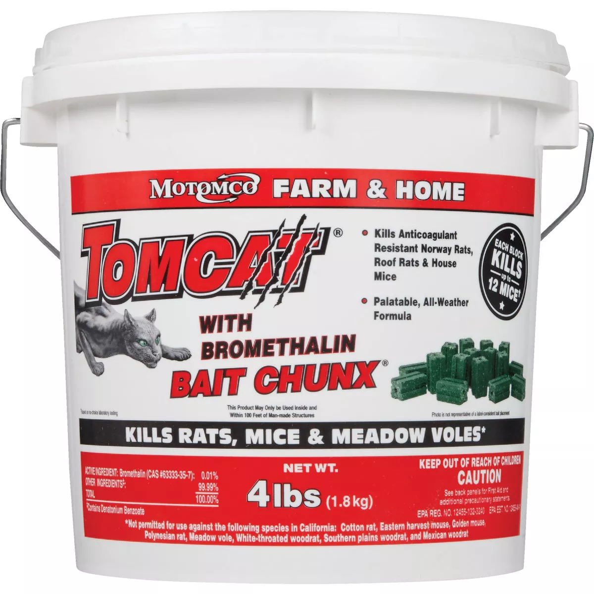 TOMCAT Bait Chunx 4 Lb. Rat & Mouse Killer with Bromethalin - photo 2