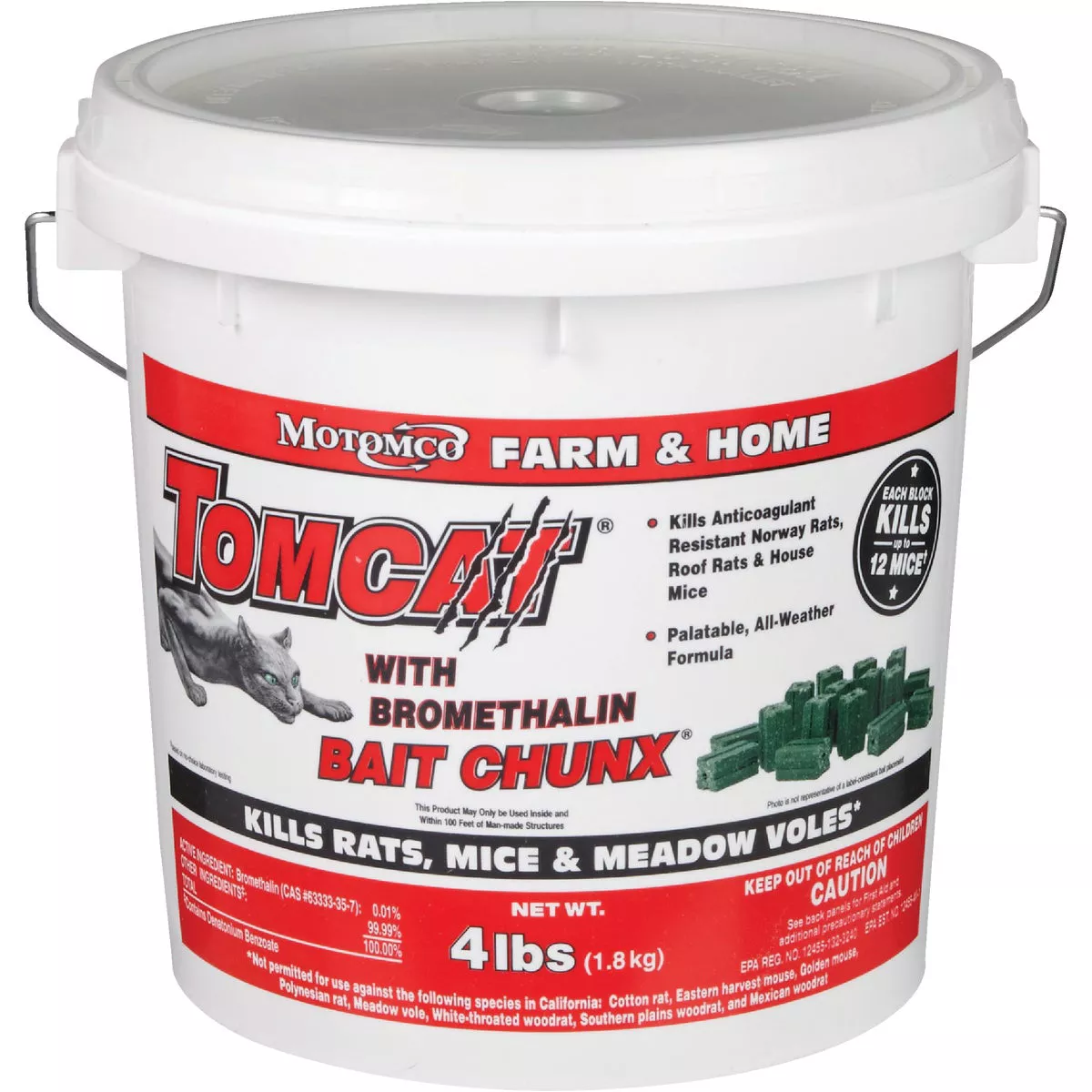 TOMCAT Bait Chunx 4 Lb. Rat & Mouse Killer with Bromethalin - photo 3
