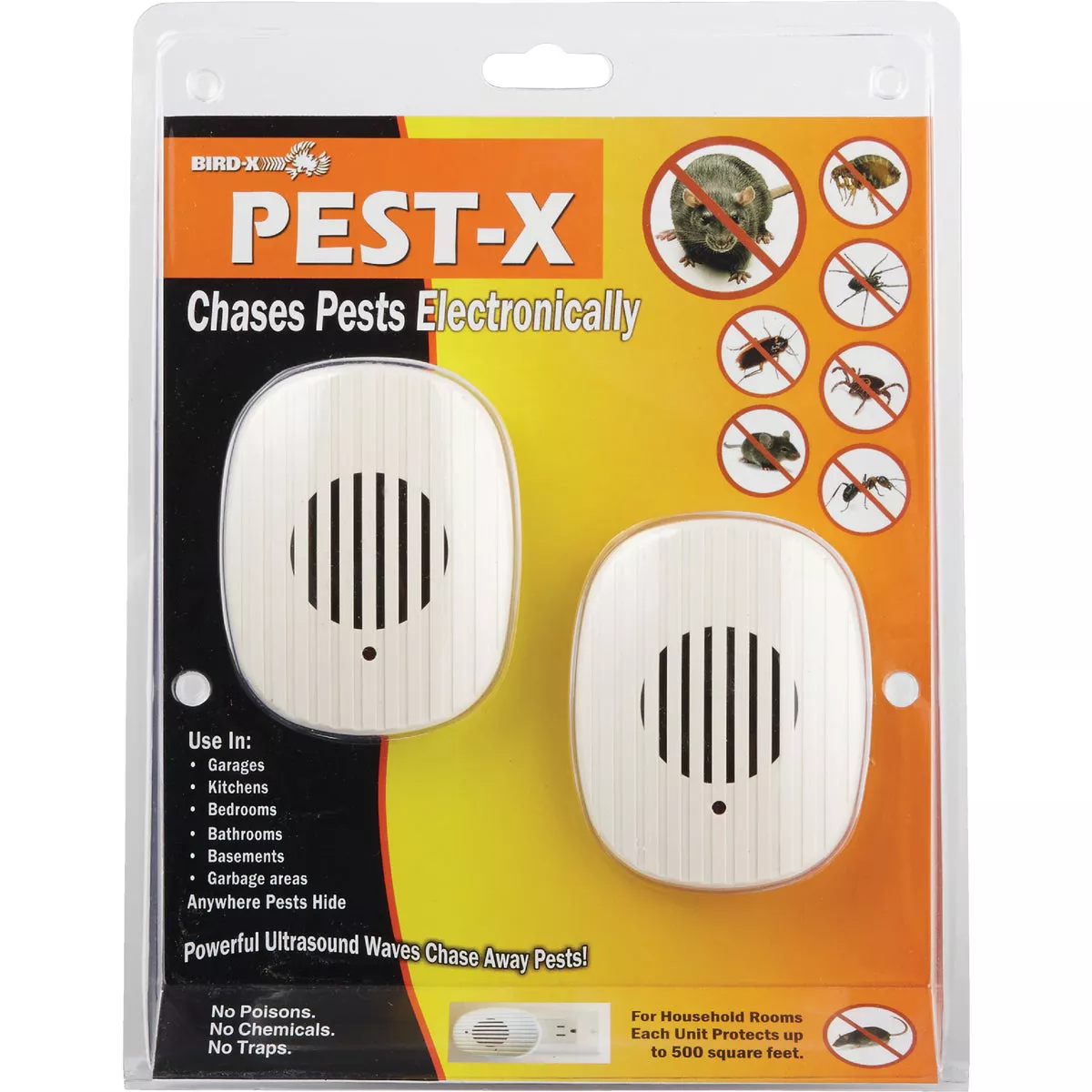 Pest X Ultrasonic 500 Sq. Ft. 110V Coverage Electronic Pest Repellent - photo 2