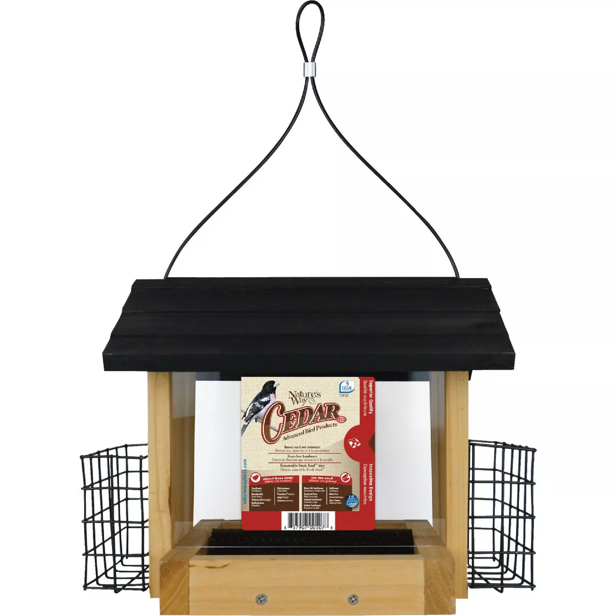 Nature's Way 3 Qt. Natural Cedar Hopper Feeder with Suet Cages - photo 2